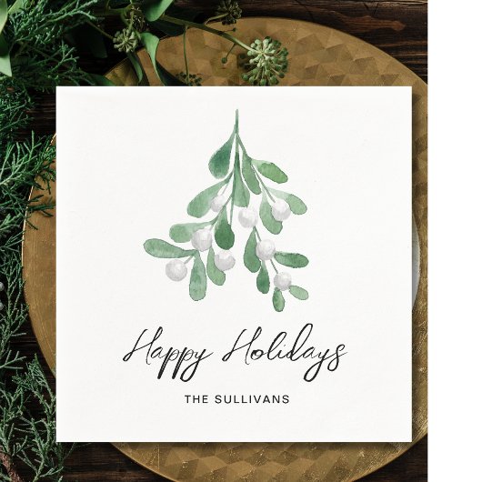 Happy Holidays Wasserfarbenwelt Serviette