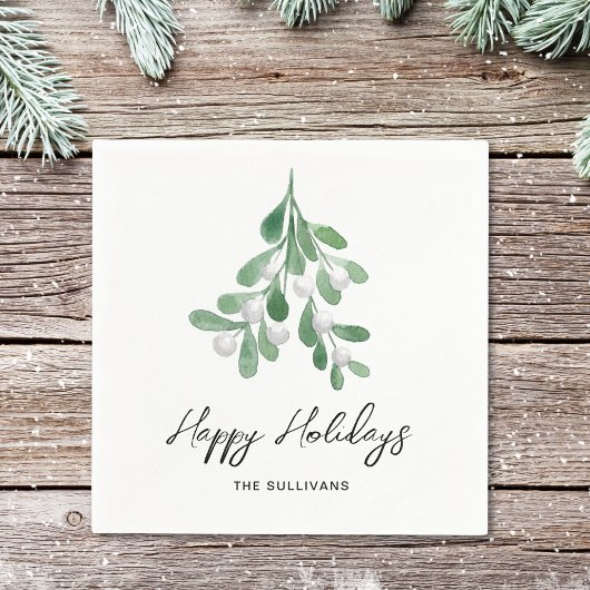 Happy Holidays Wasserfarbenwelt Serviette