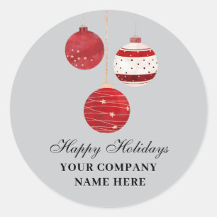 Happy Holidays Watercolor Business Runder Aufkleber