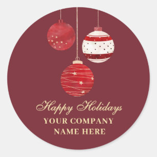 Happy Holidays Watercolor Business Runder Aufkleber