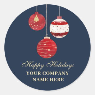 Happy Holidays Watercolor Business Runder Aufkleber