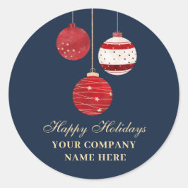Happy Holidays Watercolor Business Runder Aufkleber