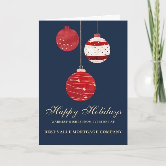 Happy Holidays Watercolor Personalisiert Business Karte (Vorderseite)