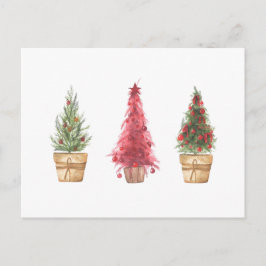 Happy Holidays Watercolor Weihnachtsbaumen Hübsch Postkarte
