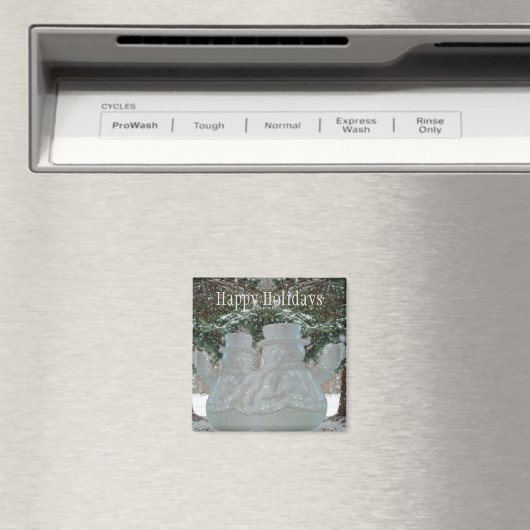 Happy Holidays Waving Snowmen Magnet (In Situ (Geschirrspüler))