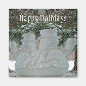 Happy Holidays Waving Snowmen Magnet (Vorne)