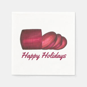 Happy Holidays Weihnachten Erntedank Cranberry Serviette