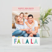 HAPPY HOLIDAYS Weihnachten falala typografie rosa (Stehend Vorderseite)