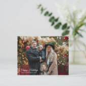 Happy Holidays Weihnachten Foto Gruß Postkarten (Stehend Vorderseite)