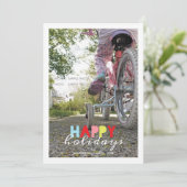 Happy Holidays Weihnachten Foto Holiday Wings Red (Stehend Vorderseite)