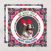 Happy Holidays Weihnachten Foto Pun Dog Vater Mum  (Vorne/Hinten)