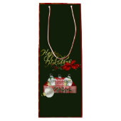 Happy Holidays Weihnachten Geschenktüte Für Weinflaschen (Vorderseite)