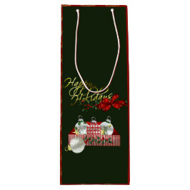 Happy Holidays Weihnachten Geschenktüte Für Weinflaschen