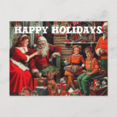 Happy Holidays Weihnachten Horror Retro Postkarte (Vorderseite)