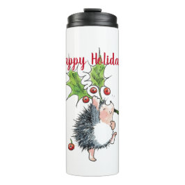 Happy Holidays Weihnachten Igel Thermosbecher