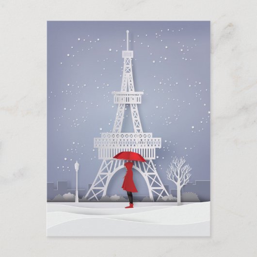 Happy Holidays | Weihnachten in Paris Postkarte (Vorderseite)