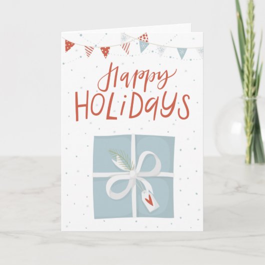 Happy Holidays Weihnachten Karte (Vorderseite)