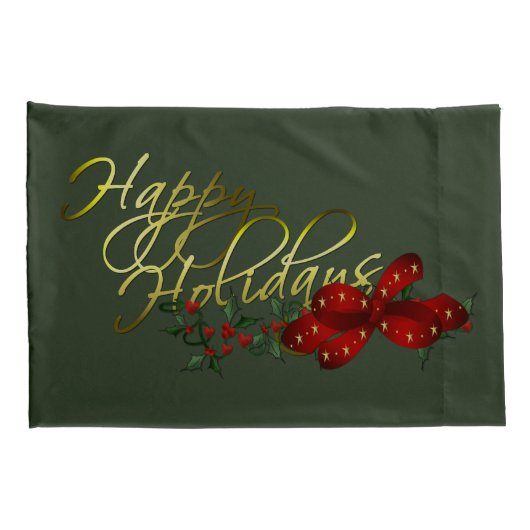 Happy Holidays Weihnachten Kissenbezug (Rückseite-Rechts)