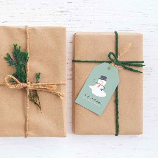 Happy Holidays Weihnachten Melting Snowman Niedlic Geschenkanhänger