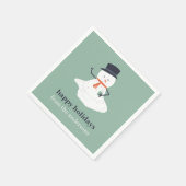 Happy Holidays Weihnachten Melting Snowman Niedlic Serviette (Ecke)