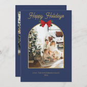 Happy Holidays Weihnachten Minimal Foto Card Einladung (Vorne/Hinten)