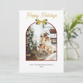 Happy Holidays Weihnachten Minimal Foto Card Einladung (Stehend Vorderseite)