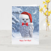 Happy Holidays Weihnachten mit Niedlichem Owl Karte (Gelbe Blume)