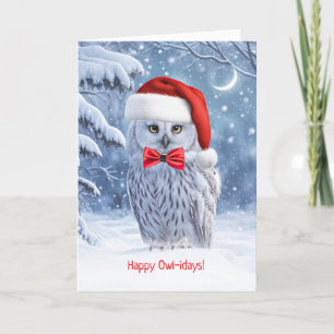 Happy Holidays Weihnachten mit Niedlichem Owl Karte