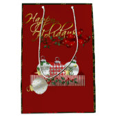 Happy Holidays Weihnachten Mittlere Geschenktüte (Vorderseite)