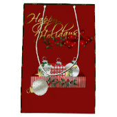 Happy Holidays Weihnachten Mittlere Geschenktüte (Rückseite)