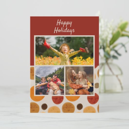 Happy Holidays Weihnachten Moderne Wasserfarbe 3 F (Stehend Vorderseite)