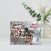 Happy Holidays Weihnachten Niedliche Dackel Welpen (Stehend Vorderseite)