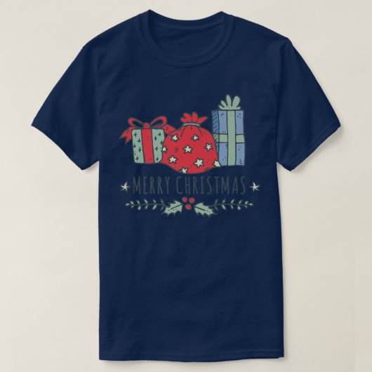 Happy Holidays Weihnachten niedliche Elemente T-Shirt (Design vorne)