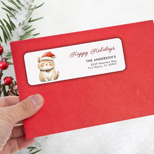 Happy Holidays Weihnachten Niedliche Katze Kitty A