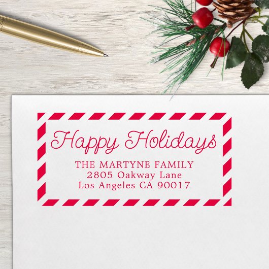 Happy Holidays Weihnachten Personalisierte Adresse Permastempel