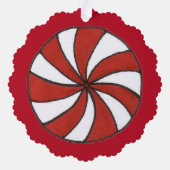 Happy Holidays Weihnachten Red Peppermint Candy Ca Ornament Karte (Rückseite)