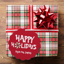 Happy Holidays Weihnachten Red Peppermint Candy Ca Ornament Karte