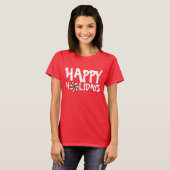 Happy Holidays Weihnachten Red Peppermint Candy Ca T-Shirt (Vorne ganz)