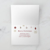 Happy Holidays Weihnachten Roter Schnee bedeckt Ha (Innenseite)