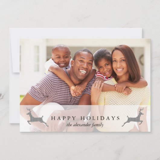 Happy Holidays Weihnachten Rustic Deer Foto Card (Vorderseite)