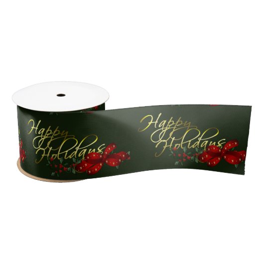 Happy Holidays Weihnachten Satinband (Spule)