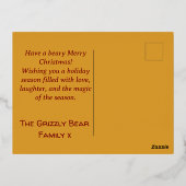 Happy Holidays Weihnachten Schlummerbär Postkarte (Rückseite)