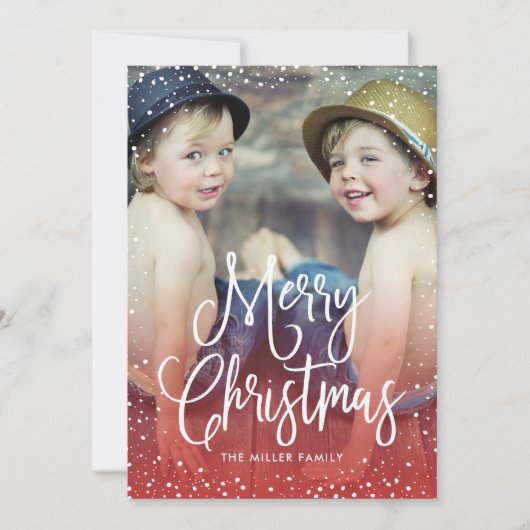 Happy Holidays Weihnachten Schnee RED Foto (Vorderseite)