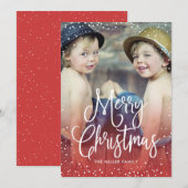 Happy Holidays Weihnachten Schnee RED Foto (Vorne/Hinten)