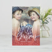 Happy Holidays Weihnachten Schnee RED Foto (Stehend Vorderseite)