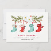 Happy Holidays Weihnachten Strümpfe 4 Familienname (Vorderseite)