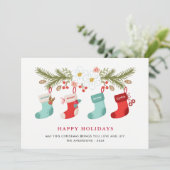 Happy Holidays Weihnachten Strümpfe 4 Familienname (Stehend Vorderseite)