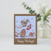 Happy Holidays Weihnachten Ukrainische Folkart Vög (Stehend Vorderseite)