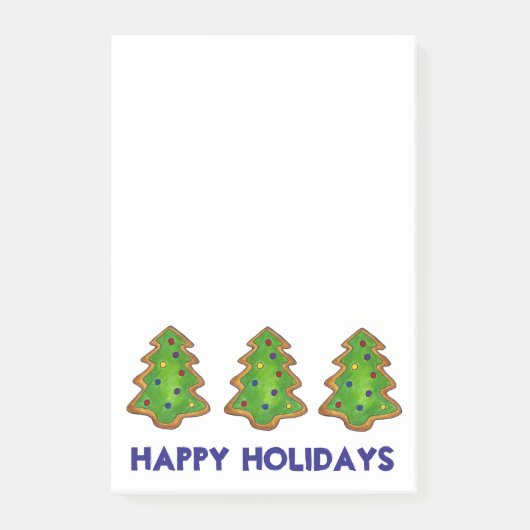 Happy Holidays Weihnachten Weihnachten Bäume Cooki Post-it Klebezettel (Vorderseite)