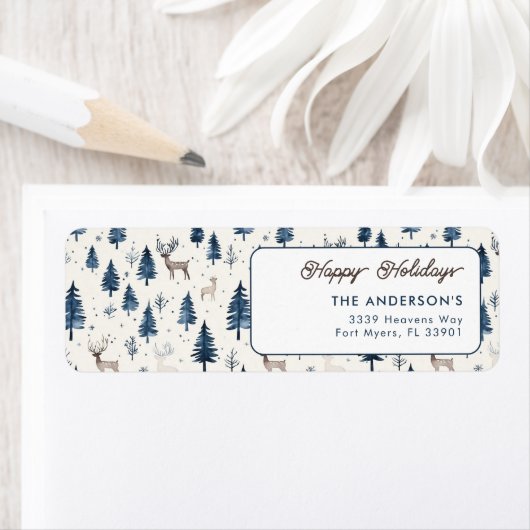 Happy Holidays Weihnachten Winter Forest Pattern (Insitu)